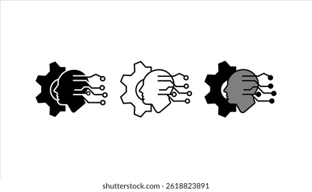  Artificial Intelligence. Smart hardware.Vector linear icon isolated on white background.