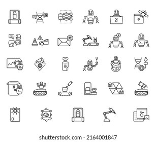 Artificial intelligence and smart system icon logo set packs pack outline