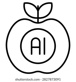 Artificial Intelligence Smart Technology Outline Icon