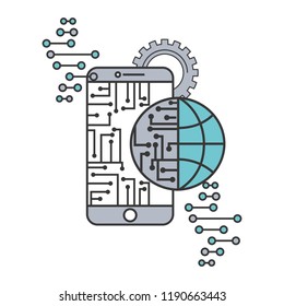 artificial intelligence smartphone circuit world connection
