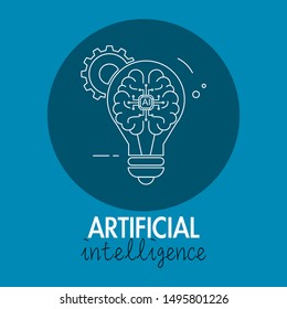 Artificial Intelligence in smartphones. AI logo. Isolated on white background. thin line.