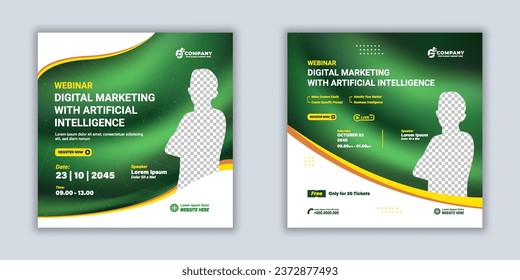 Vorlage für soziale Medien mit künstlicher Intelligenz für digitale Agenturen, digitales Marketing, Webinar oder Seminar