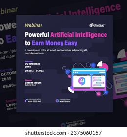 artificial intelligence social media template for digital agency, digital marketing, webinar or seminar