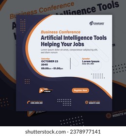 artificial intelligence social media template for digital agency, digital marketing, webinar or seminar