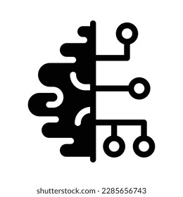 artificial intelligence solid icon illustration vector graphic