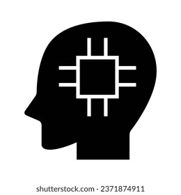 Artificial Intelligence Solid Style. Vector Icon Design Element for Web Page, Mobile App, UI, UX Design - stock illustration