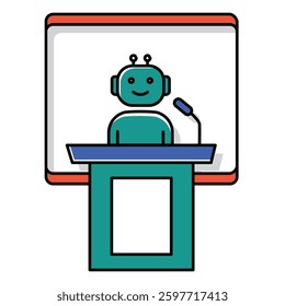 Artificial Intelligence Speech Processing Vector Symbol Icon Design