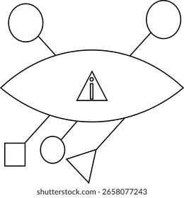 Inteligencia artificial Vigilancia Símbolo ocular Vector Esquema Icono de tecnología
