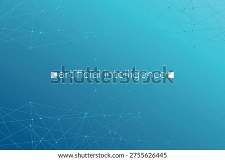 Artificial intelligence symbol. AI neural network digital brain machine deep learning processing big data analysis technology. Gradient vector illustration for business, future, presentation