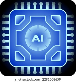 Artificial intelligence symbol vector illustration. Chipset artificial intelligence vector illustration. Chip icon for graphic resource of technology, futuristic, computer, cyber and science