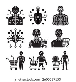 Artificial Intelligence Symbols vector Illustration