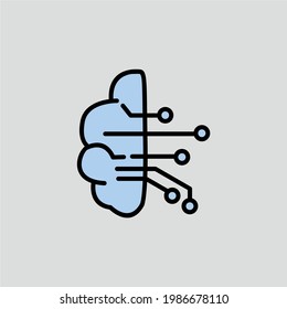 Artificial Intelligence System Thingking Icon Vector Illustration