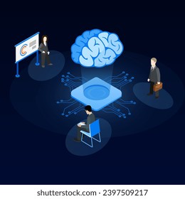 Artificial Intelligence for Team Management. AI Lading Page Concept 