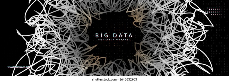 Artificial intelligence tech background. Digital technology, deep learning and big data concept. Abstract visual for server template. Wavy artificial intelligence tech backdrop.