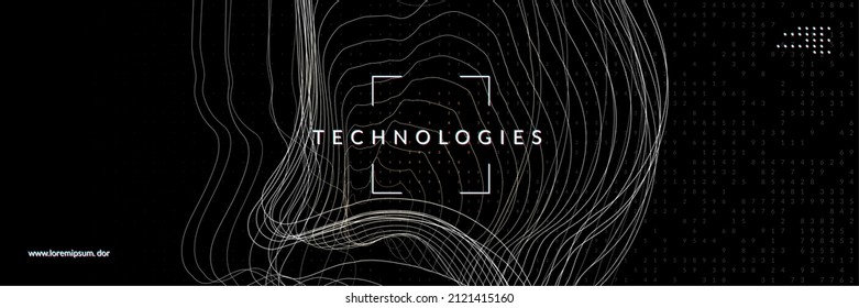 Artificial intelligence tech background. Digital technology, deep learning and big data concept. Abstract visual for storage template. Cyber artificial intelligence tech backdrop.