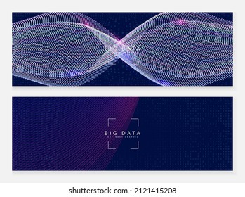 Artificial intelligence tech background. Digital technology, deep learning and big data concept. Abstract visual for networking template. Futuristic artificial intelligence tech backdrop.