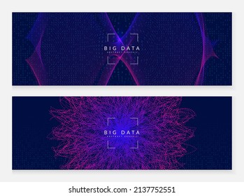 Artificial intelligence tech background. Digital technology, deep learning and big data concept. Abstract visual for cloud template. Geometric artificial intelligence tech backdrop.
