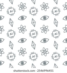Artificial intelligence tech pattern white