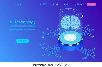 artificial intelligence technology concept. data and engineering concept. Isometric