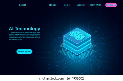 artificial intelligence technology concept. data and engineering concept. Isometric