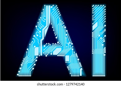 Artificial Intelligence technology concept with text AI graphic vector