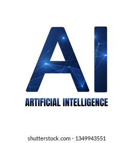 Artificial intelligence. Technology and engineering concept background. Data transfer concept in internet design. Vector illustration