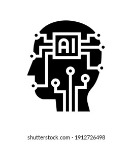 artificial intelligence technology glyph icon vector. artificial intelligence technology sign. isolated contour symbol black illustration