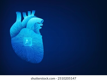 La tecnología de inteligencia artificial, el corazón conectado al ​chip​ de IA, muestra que la IA es la fuerza impulsora de la tecnología moderna. Guardar Se utiliza en todas las industrias para reducir los costos y el tiempo, el procesamiento.