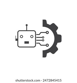 Artificial intelligence technology icon flat design