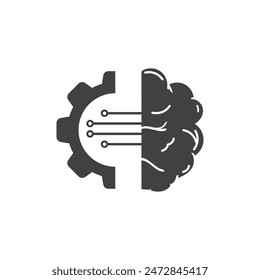 Artificial intelligence technology icon flat design