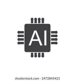 Artificial intelligence technology icon flat design