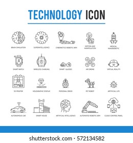 Artificial intelligence technology icon pack.