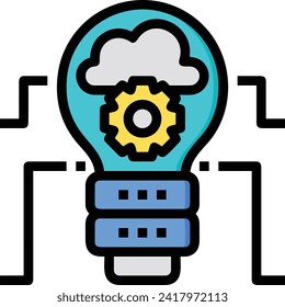 Artificial intelligence technology icon symbol vector image. Illustration of artificial intelligence futuristic information human learning software design image