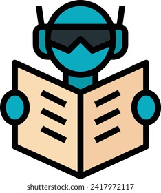 Icono de tecnología de inteligencia artificial símbolo de imagen vectorial. Ilustración de la inteligencia artificial información futurista del software de aprendizaje humano diseño de imagen