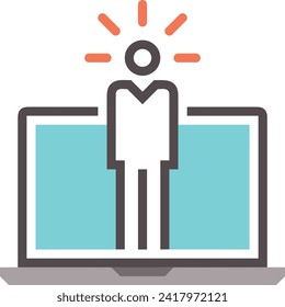 Artificial intelligence technology icon symbol vector image. Illustration of artificial intelligence futuristic information human learning software design image