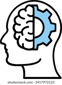Icono de tecnología de inteligencia artificial símbolo de imagen vectorial. Ilustración de la inteligencia artificial información futurista del software de aprendizaje humano diseño de imagen