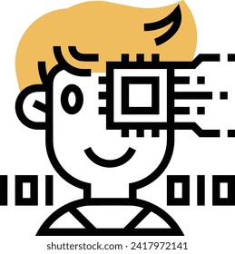 Artificial intelligence technology icon symbol vector image. Illustration of artificial intelligence futuristic information human learning software design image