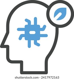 Icono de tecnología de inteligencia artificial símbolo de imagen vectorial. Ilustración de la inteligencia artificial información futurista del software de aprendizaje humano diseño de imagen
