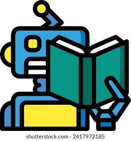 Artificial intelligence technology icon symbol vector image. Illustration of artificial intelligence futuristic information human learning software design image