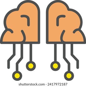 Artificial intelligence technology icon symbol vector image. Illustration of artificial intelligence futuristic information human learning software design image