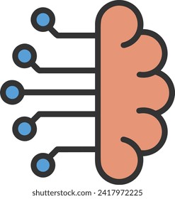 Icono de tecnología de inteligencia artificial símbolo de imagen vectorial. Ilustración de la inteligencia artificial información futurista del software de aprendizaje humano diseño de imagen