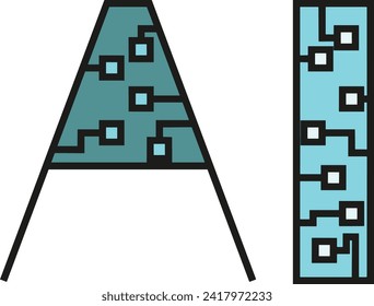 Icono de tecnología de inteligencia artificial símbolo de imagen vectorial. Ilustración de la inteligencia artificial información futurista del software de aprendizaje humano diseño de imagen
