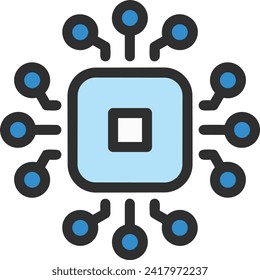 Artificial intelligence technology icon symbol vector image. Illustration of artificial intelligence futuristic information human learning software design image