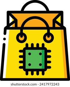 Artificial intelligence technology icon symbol vector image. Illustration of artificial intelligence futuristic information human learning software design image