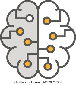 Artificial intelligence technology icon symbol vector image. Illustration of artificial intelligence futuristic information human learning software design image