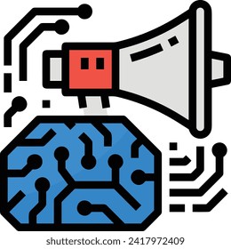 Artificial intelligence technology icon symbol vector image. Illustration of artificial intelligence futuristic information human learning software design image