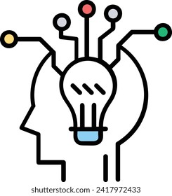 Artificial intelligence technology icon symbol vector image. Illustration of artificial intelligence futuristic information human learning software design image