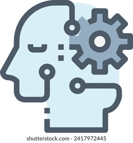 Artificial intelligence technology icon symbol vector image. Illustration of artificial intelligence futuristic information human learning software design image