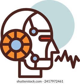 Artificial intelligence technology icon symbol vector image. Illustration of artificial intelligence futuristic information human learning software design image
