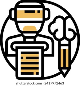 Symbol für Technologie der künstlichen Intelligenz, Vektorbild. Illustration künstlicher Intelligenz, futuristische Informationen, Design der menschlichen Lernsoftware
